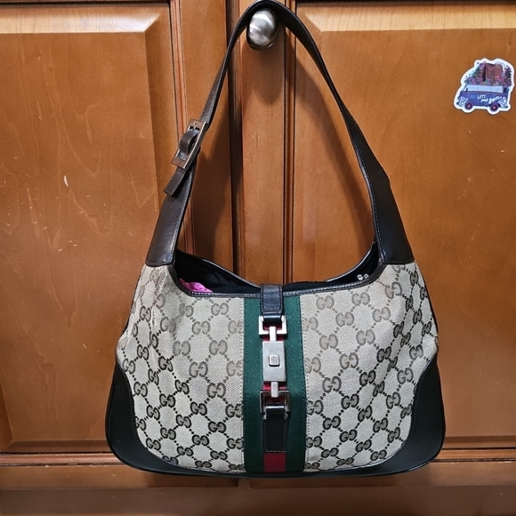 Gucci GG Monogram Supreme Sherry Web Ophidia Jackie Hobo Bag - Picture 2 of 14